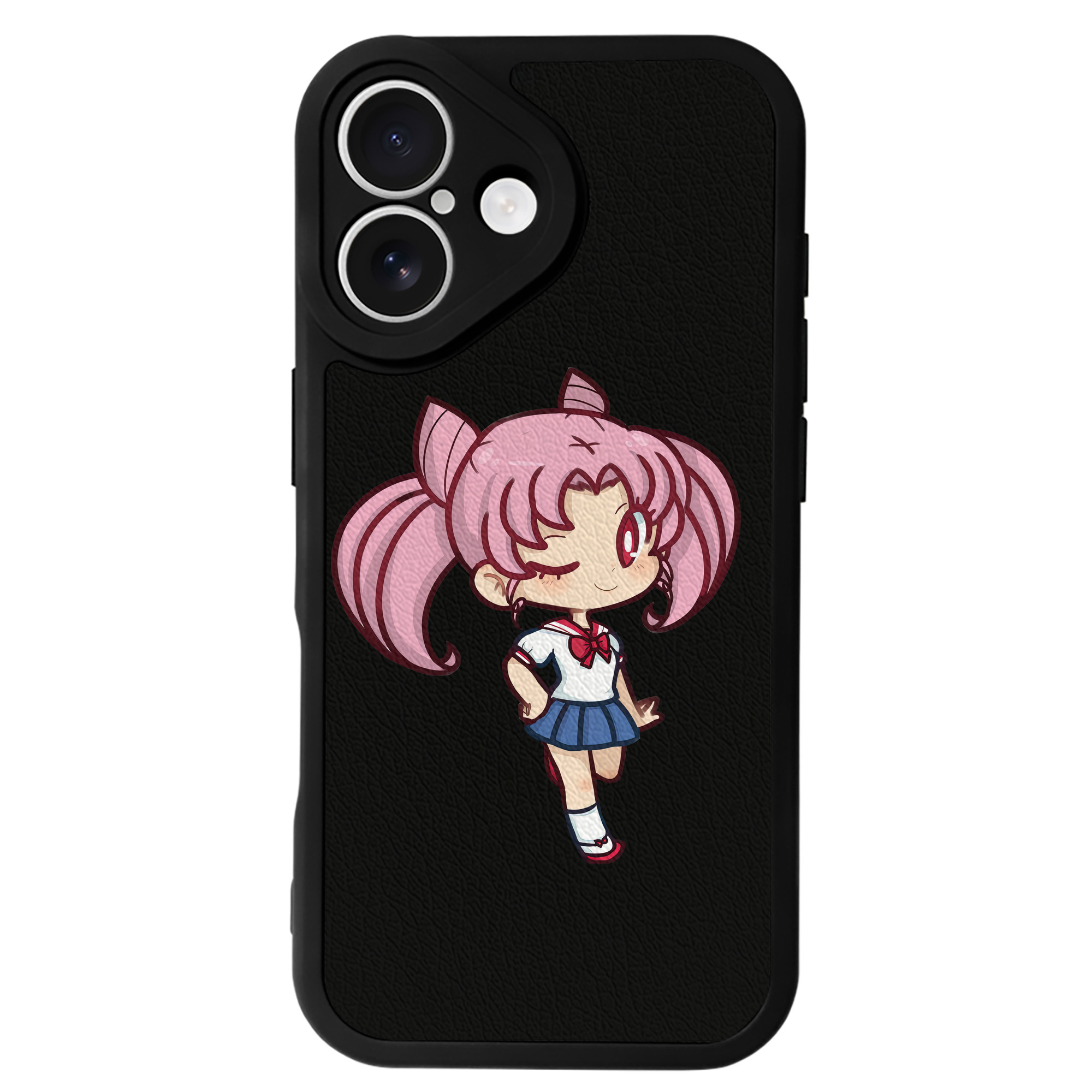 （画像用） 美少女戦士セーラームーン ちびうさ Sailor Moon Chibiusa Tsukino Usagi Small Lady Serenity 【iPhone 16シリーズ対応】シリコンスマホケース（レザー調） 材質：シリコン